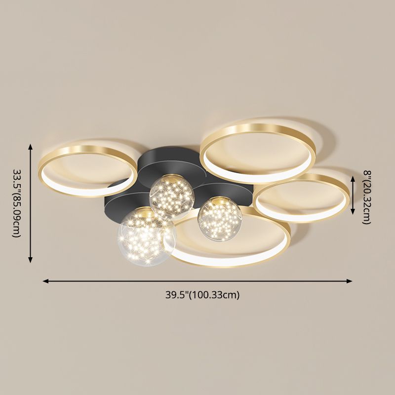 Modern Flush Mount Lighting Sputnik Glass Flush Mount Ceiling Light for Living Room