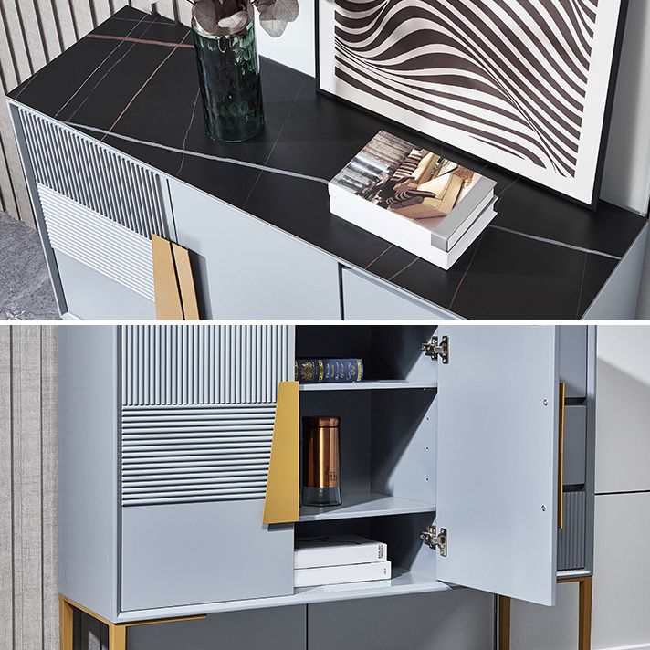 Contemporary Glam Combo Dresser Stone Storage Chest Dresser for Bedroom