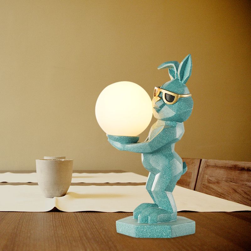 Lámpara de mesa de dormitorio LED de resina LED de alta noche de dibujos animados/conejo/unicornio