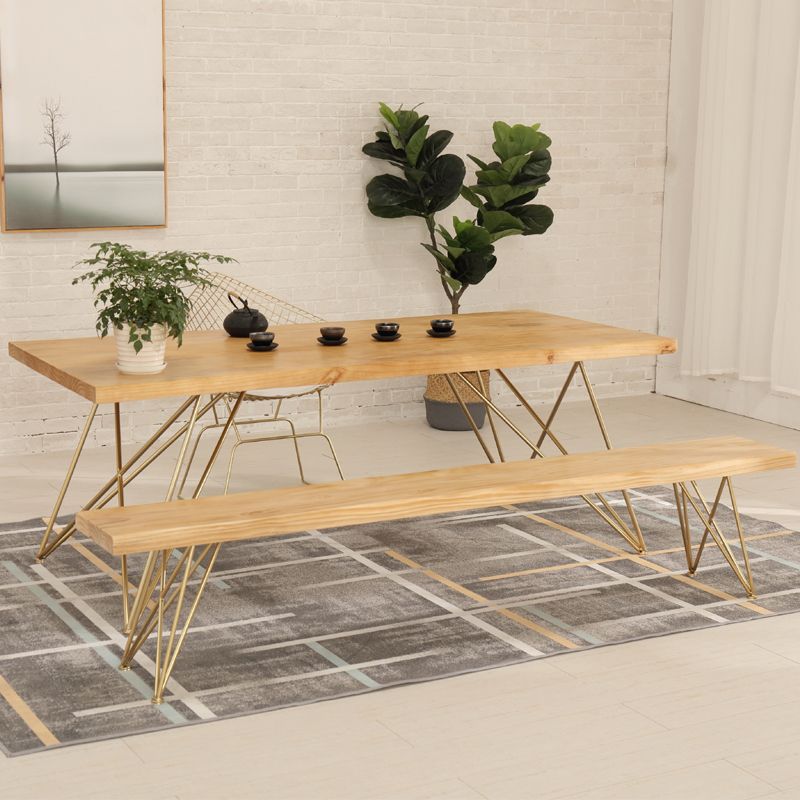 Traditional Luxury Dining Table Rectangle 4 Legs Home Furniture for Indoor