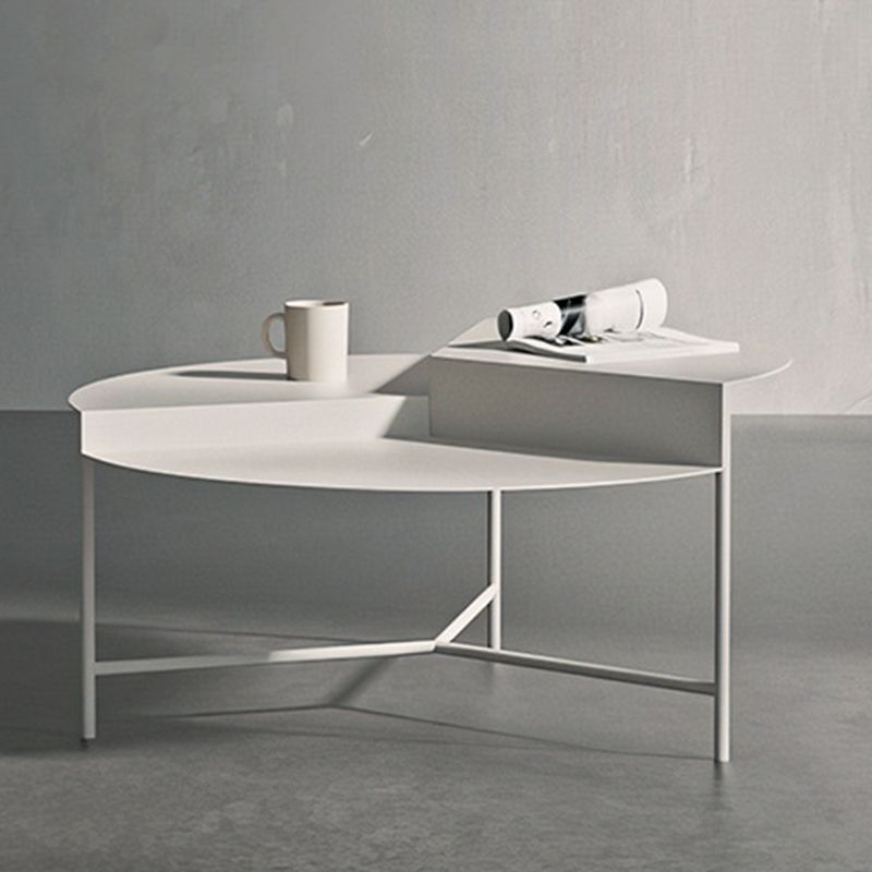 Iron Cocktail Table with 3 Metal Legs and Round Top,Mid-Century Modern