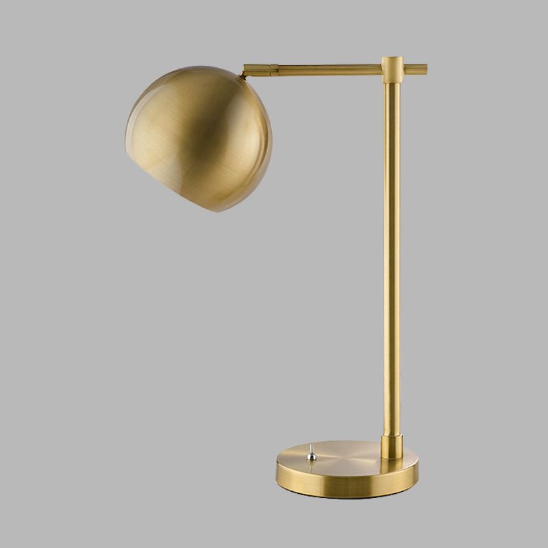 Iluminación de escritorio de bola LED lámpara de noche metálica de oro industrial con cable enchufable para dormitorio