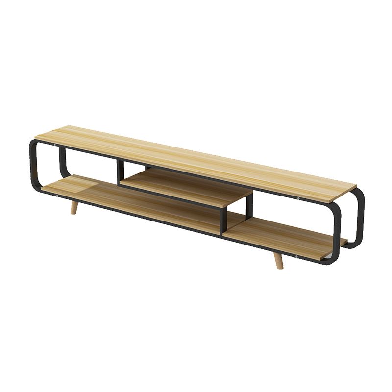 Contemporary TV Stand Console Open Shelving Media Console TV Stand