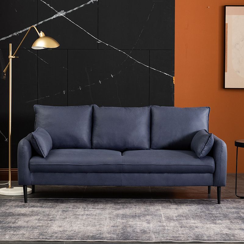 Faux Leather Cushions Sofa 3-Seat Contemporary 30.7" High Sofa