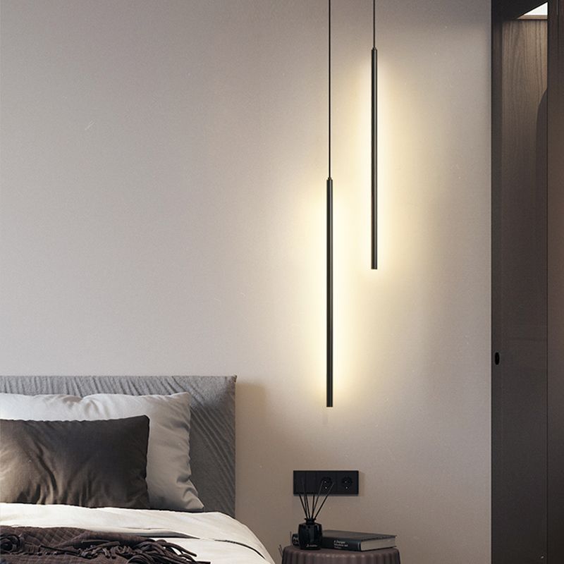 Metal Linear Hanging Lights Modern Style Multi Light Hanging Mount Fixture for Restaurant