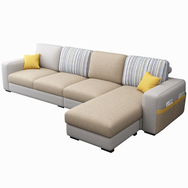 110.24"D x 59.1"W x 37.4"H Pillow Top Arm Sectionals, Modern High Back Sofa with Storage