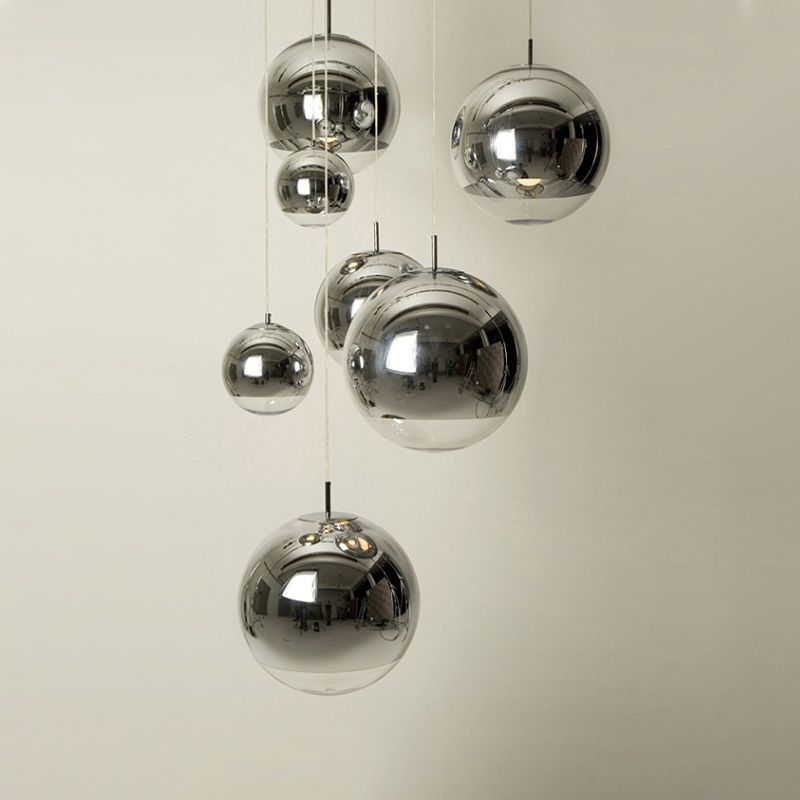 1 hoofdbol hanglamp licht postmodern gespiegelde glazen ophanging licht