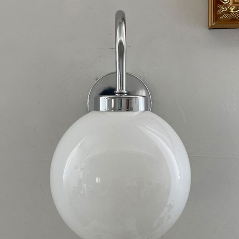 Modernism Single Golden/Chrome Wall Mounted Sconce Glass Wall Light for Bedroom