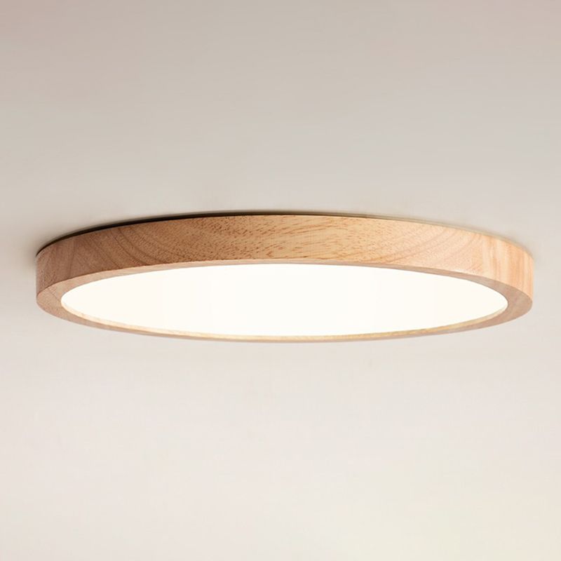 Plafonnier LED de forme ronde, montage encastré en bois de Style Simple et moderne pour le salon