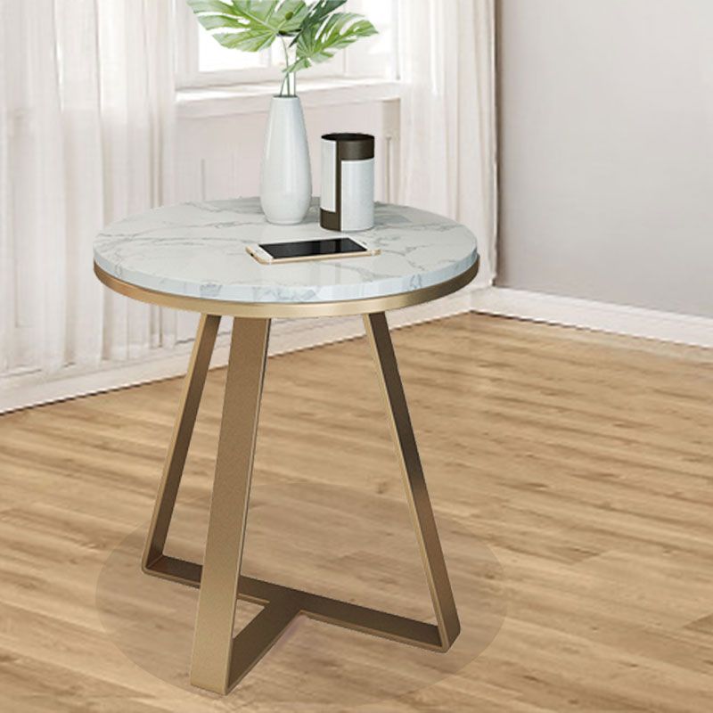 19.69 inch Wide Contemporary Style Side End Table Metal Round Sofa Side Accent Table