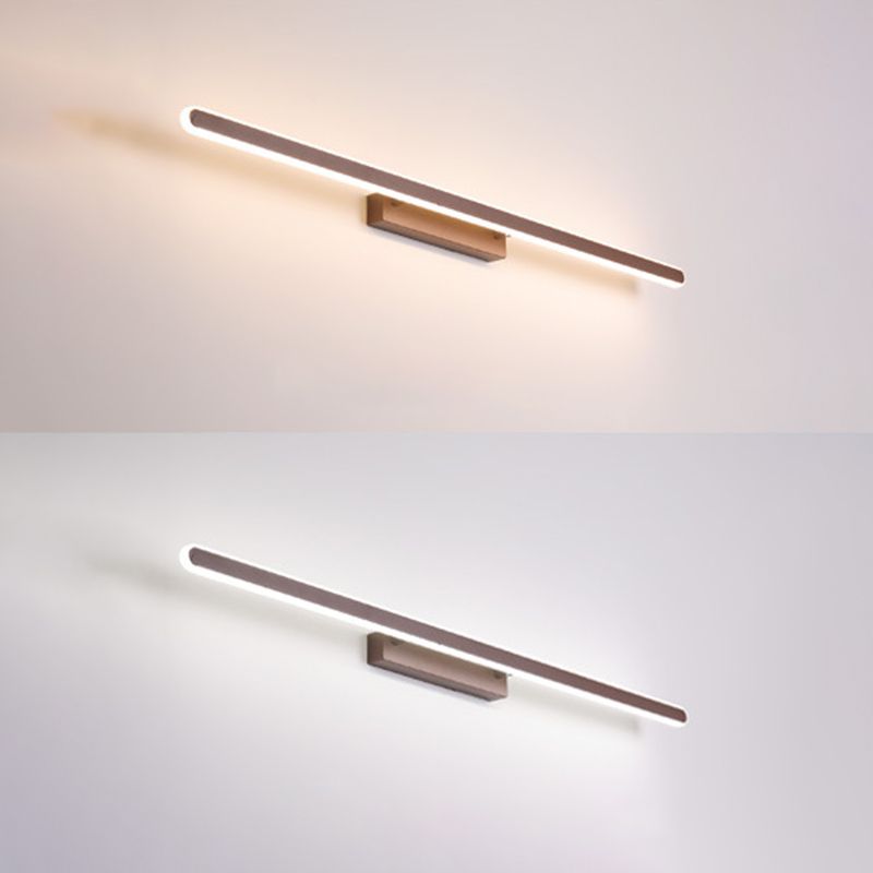 Brown Contemporary Linear Wall Mounted Light Fixture 1-Light Sconce Light for Bathroom