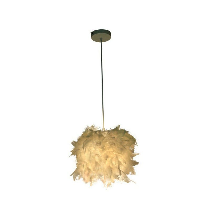Cilindrische veer druppel hanger minimalistisch 1 licht wit hangend licht voor eetkamer