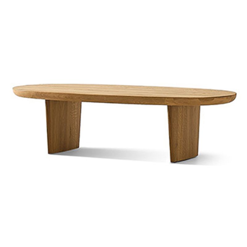 No Distressing Oval Single Coffee Table Sled Solid Wood Coffee Table