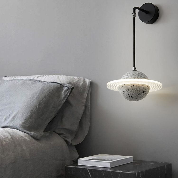 Zeitgenössische Wandleuchter moderner Zement Planet Boy Room Wandmontage Leuchte