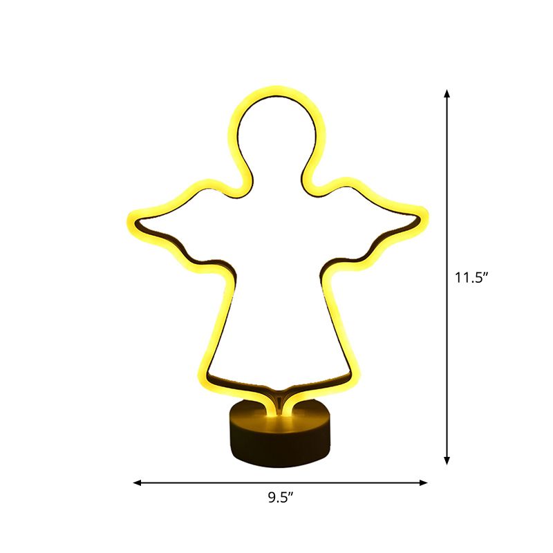 Elemento natalizio Night Light Cartoon Style Cartone di plastica per bambini LED LED Wall Night Lighting in bianco