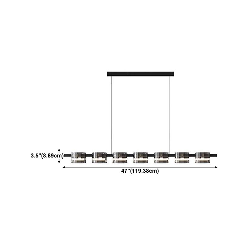 Modern Simple Hanging Island Light Glass LED Hanging Lighting Fixture for Sitting Room