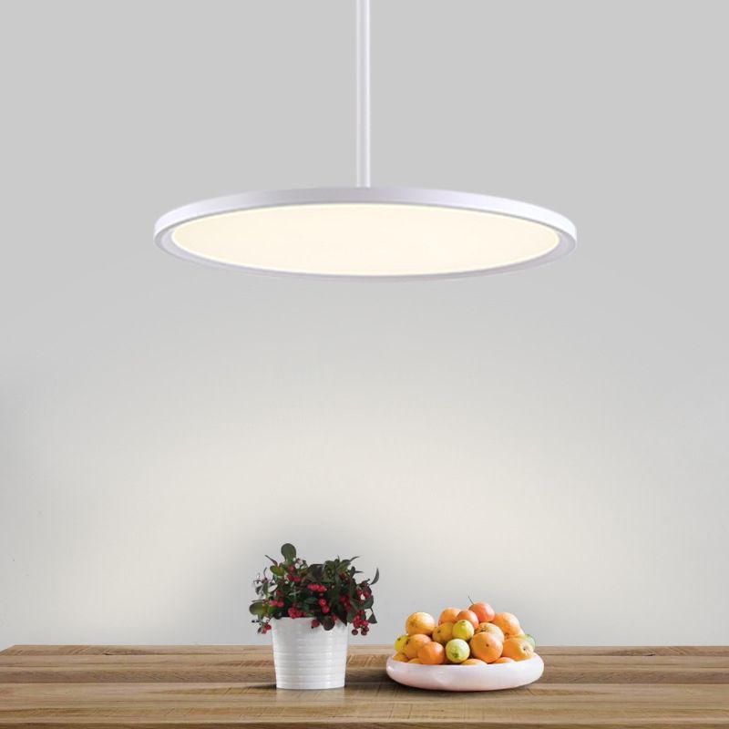 1 Light Round Suspension Pendant Modern Style Metal Down Lighting