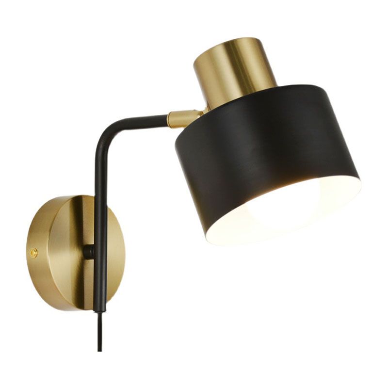 Aparte de pared contemporánea de 1 luces de 1 luces iluminación de pared ajustable de metal para dormitorio