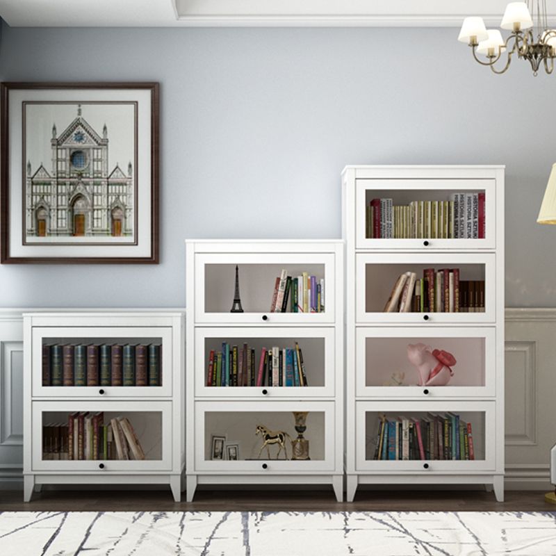 Manufactured Wood Standard Bookcase Vertical Bookcase with Glass Doors