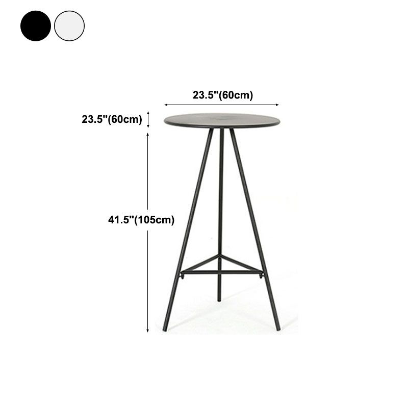 Tableau de bar en fer de style industriel 23.62 "Table intérieure ronde avec 3 jambes