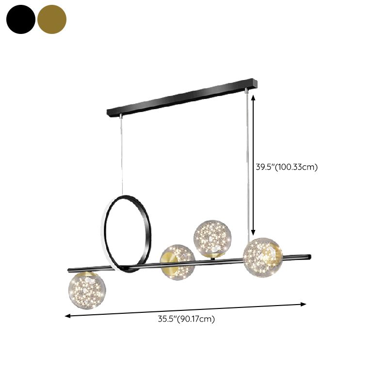 4/5-Light Golden/Black Kitchen Island Lighting LED Modernism Island Pendant Lighting