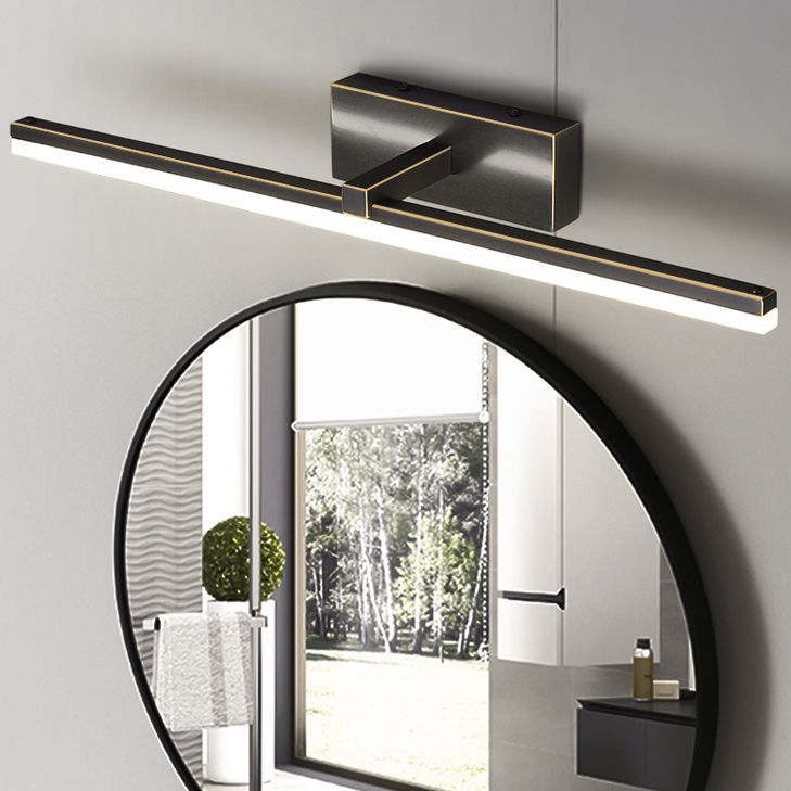 Modern Minimalist Style Linear Wall Mounted Vanity Lights Copper Flush Mount Wall Sconce for Bathroom