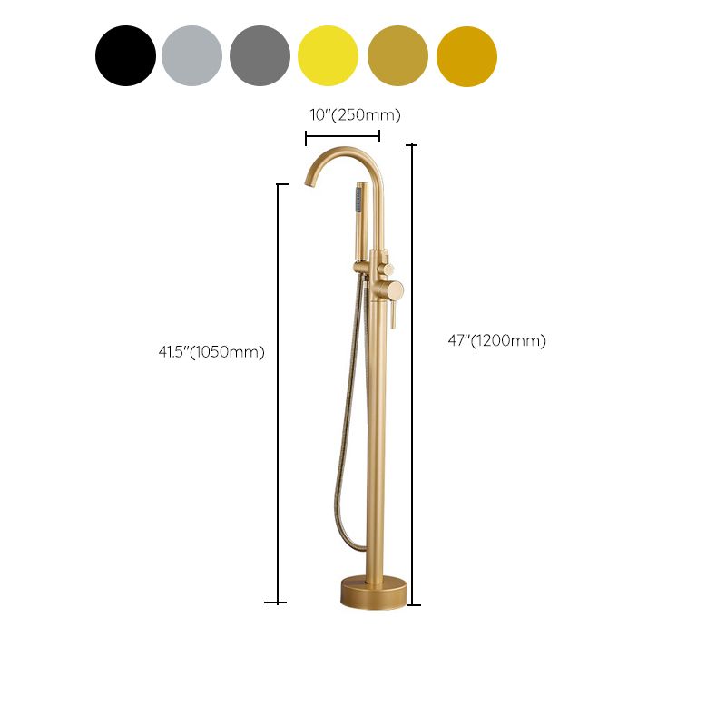 Modern Style Freestanding Tub Filler Copper Floor Mount Freestanding Tub Filler