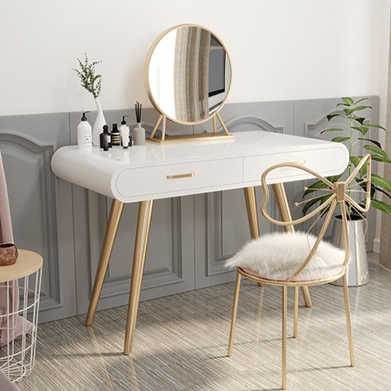 Glam Style 2-Drawers Wooden Table Dressing Table Make-up Vanity