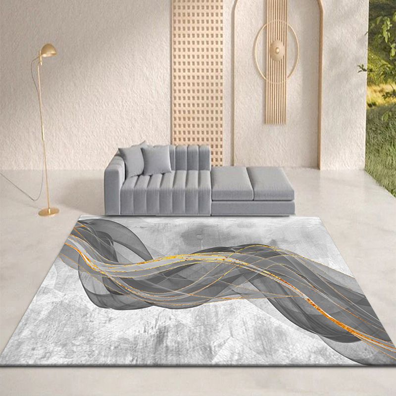 Gorgeous Area Carpet Abstract Pattern Indoor Rug Polyester Living Room Carpet with Non-Slip Backing
