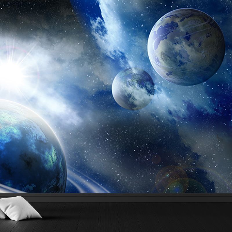 Miraculous Planet Scene Mural Decal Wallpaper Modern Non-Woven Material Wall Art