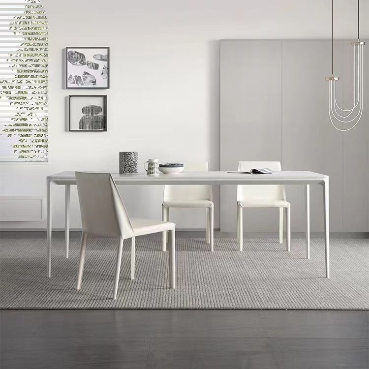 Contemporary 1/2/4/5/6/7 Pieces Furniture Stone Rectangle Dining Chairs Set in White