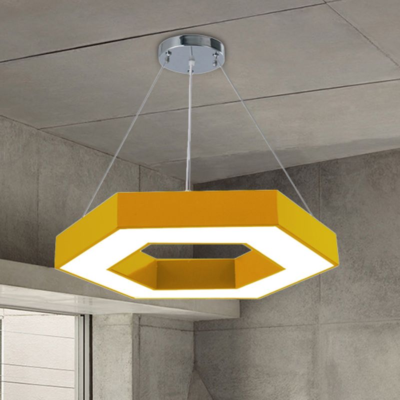 Green/Blue/Red Honeycomb Pendant Lighting Contemporary Led Metal Ceiling Lamp in White/Warm/Natural Light