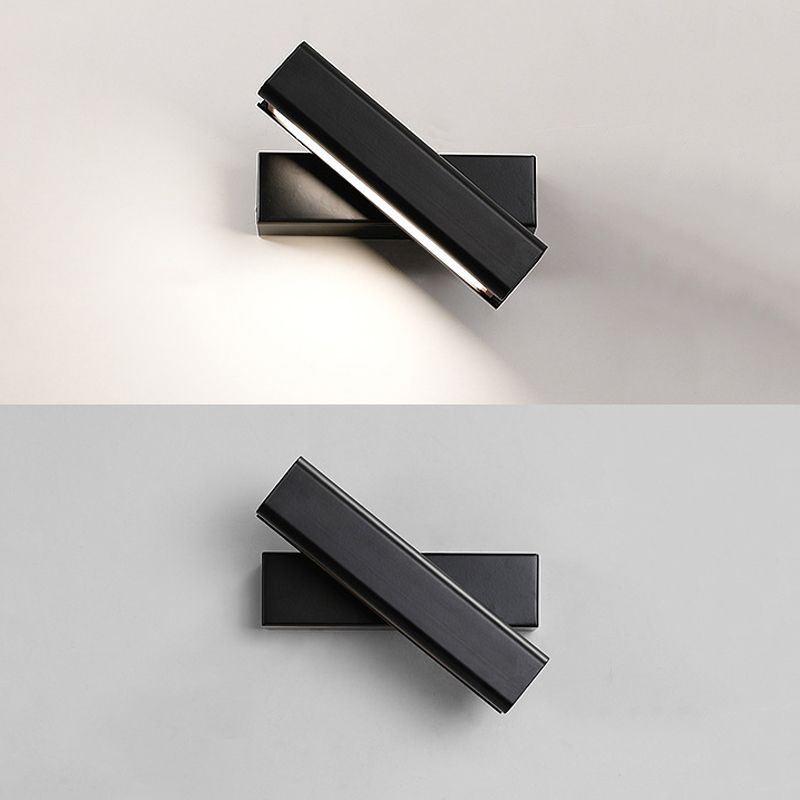 Rotatable Metal & Wood Wall Light 1 - Light LED Wall Sconce in Black / White