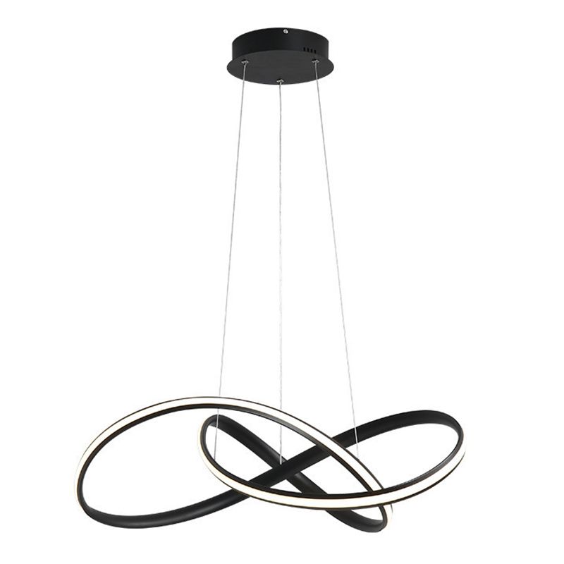 Contemporary Style Minimalism LED Line Light Aluminum Lamp Body Living Room Lighting Fixture with 39.3" Adjustable Hanging Wire