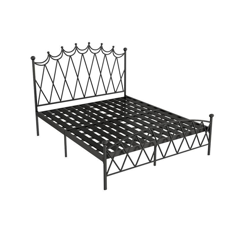 Glam Metal Arched Standard Bed with Open-Frame Headboard, Mattress Not Included