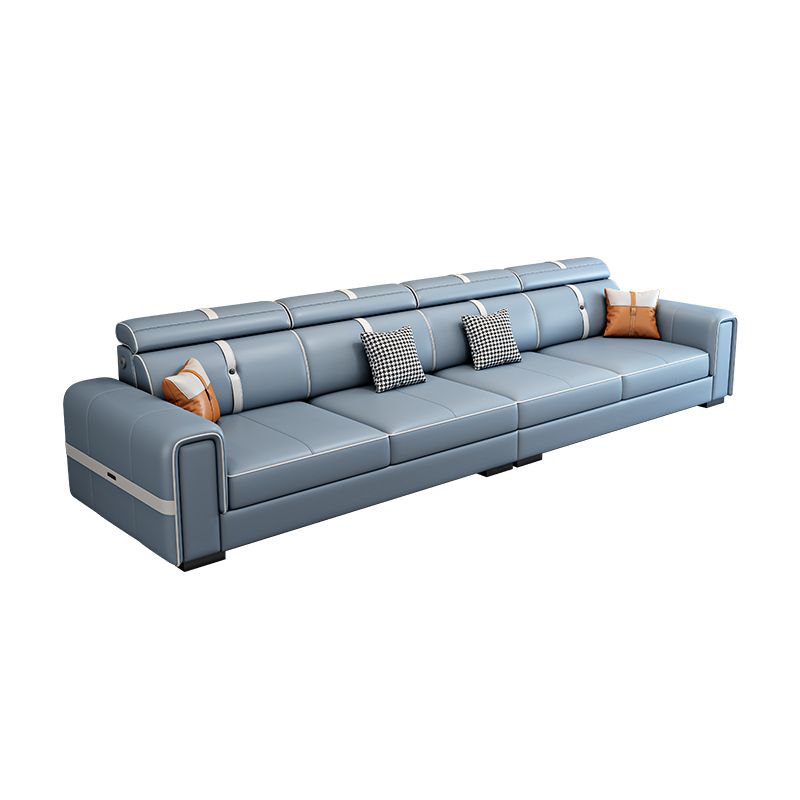 Scandinavian Light Blue Sofa/Sectional with Square Arm for Living Room