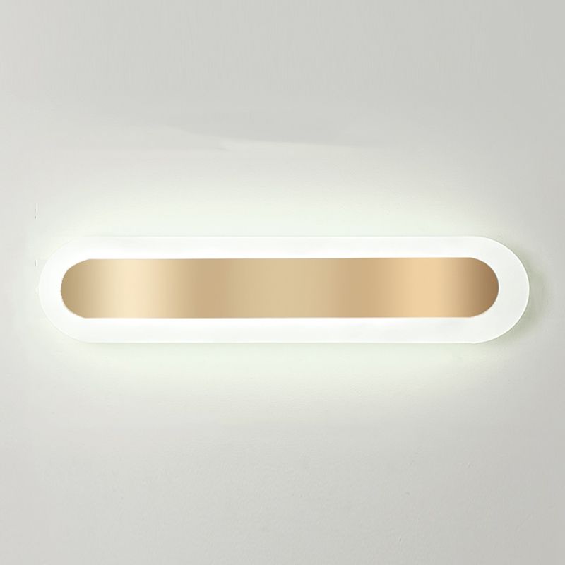 Linear Shape Metal Wall Light Modern Style 1-Light Wall Mounted Light Fixture in Gold