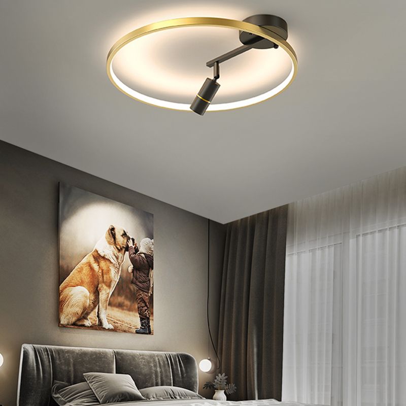 Ring LED Flush Mount Light with Spotlights Modern Ceiling Lamp for Foyer Bedroom