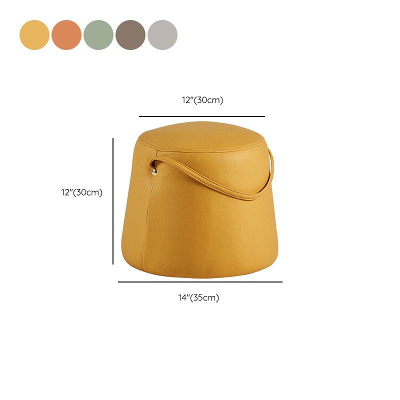 Orange Modern Pouf Tear Resistant Pure Color Pouf for Living Room