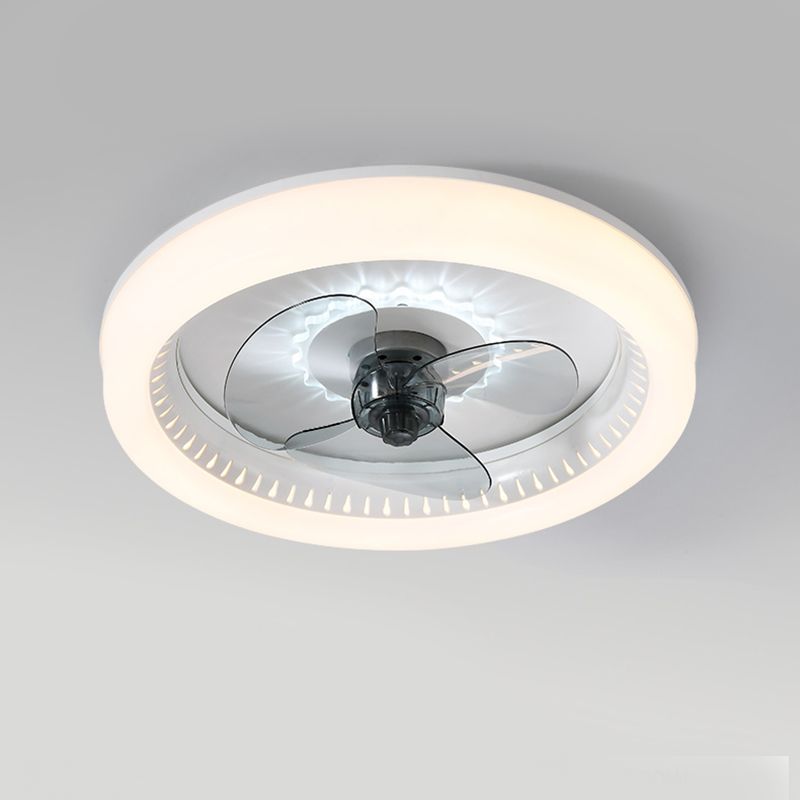 Acrylrunde LED -Spülen -Decken -Deckenventilator Makkaronstil Halbflush -Leuchte für Schlafzimmer
