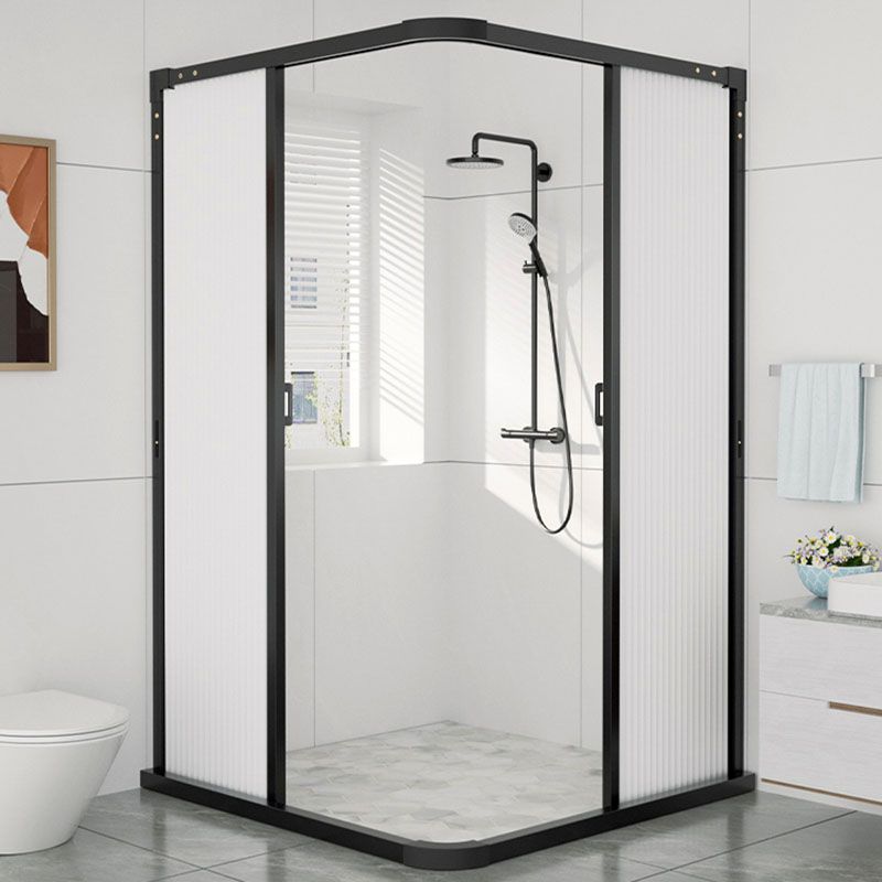 Square Corner Aluminum Frame Shower Enclosure with Double Door Handles
