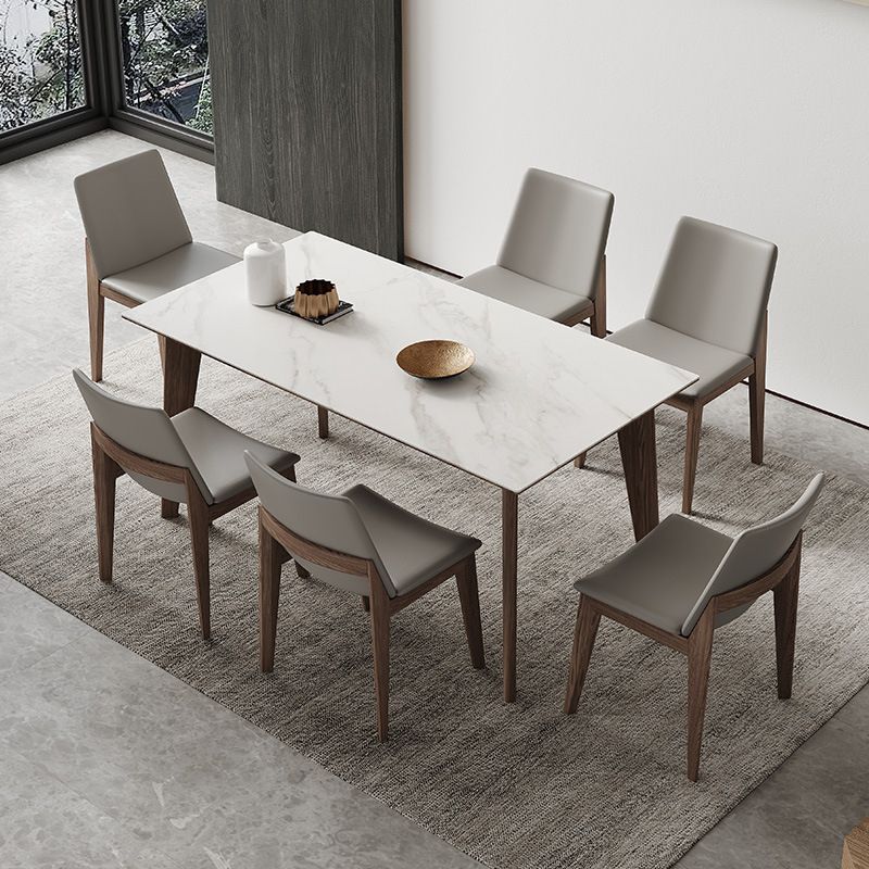 Modern Sintered Stone Top Dining Set Rectangle 1/2/4/5/7 Pieces Dining Room Table Set