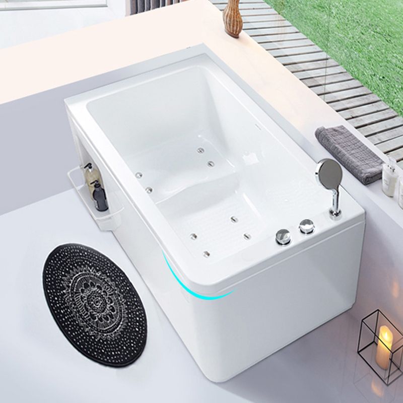 Small Tub Modern Soaking White Acrylic Bathroom Back to Wall Bathtub