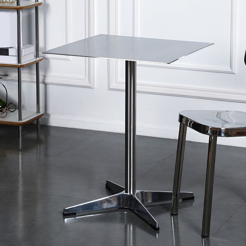 Stainless Steel Industrial Dining Table Pedestal Table for Dinning Room