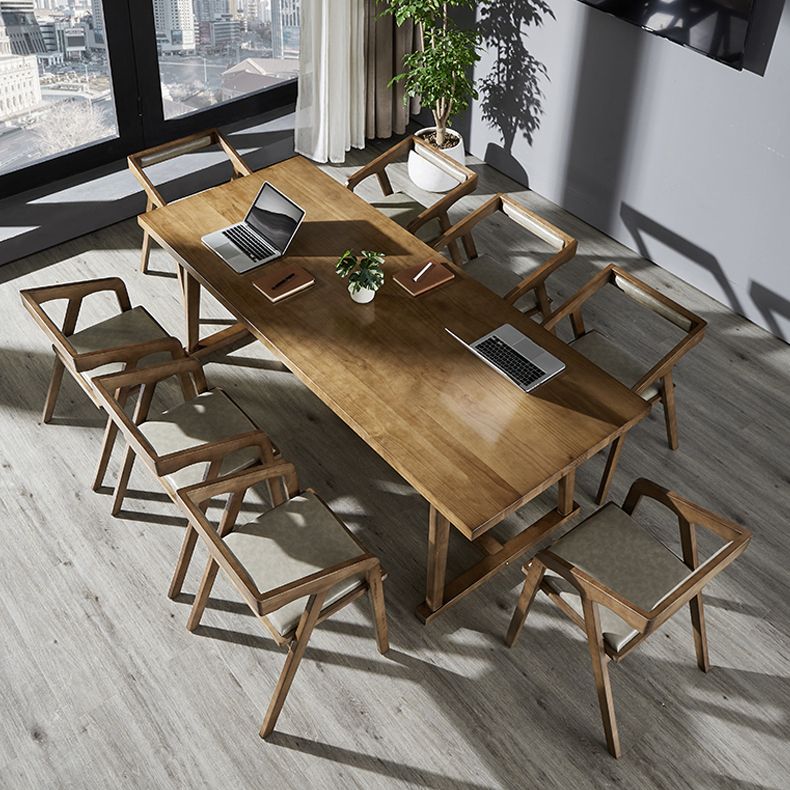 Mesa de comedor blanca de madera maciza rectángulo Simplicidad Mesa base de caballete para comedor