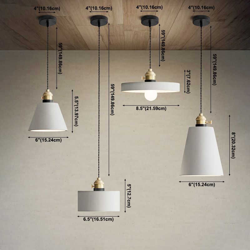 Cement Hanging Lamp Kit Grey Modern Mini Pendant Light for Coffee Shop