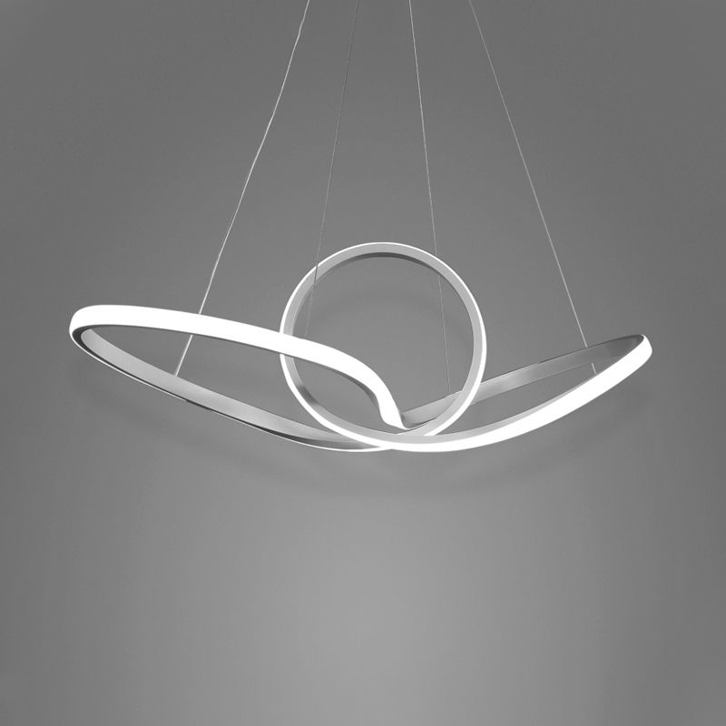 Curva senza cucitura acrilica Afferma del soffitto a sospensione Minimalista LED PENDANT LEDALIERE IN LUCE COLDA/BIANCA