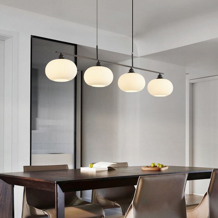 Modern Golden/Black Ceiling Light Metal/Glass Kitchen Island Lighting for Home