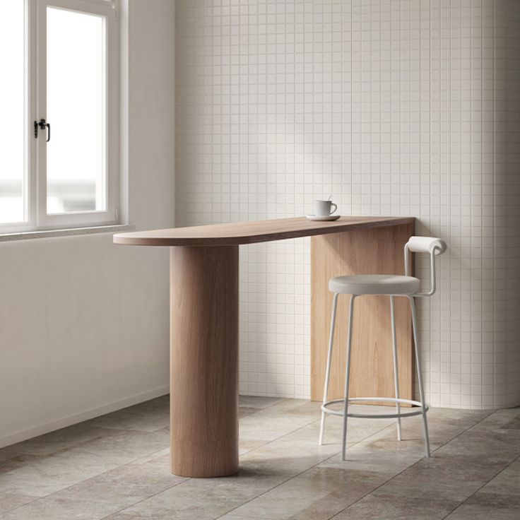 Solid Wood Bar Wine Table Modern Living Room Double Pedestal Bar Stool Table