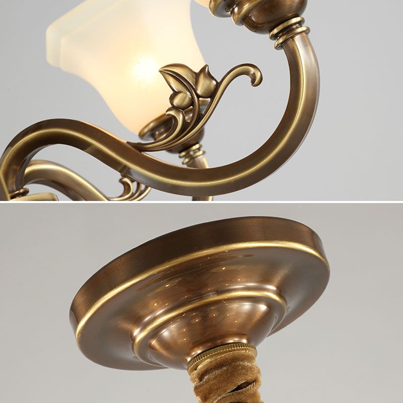 American Style Ceiling Light Bell Shape Ceiling Lamp with Glass Shade for Living Room